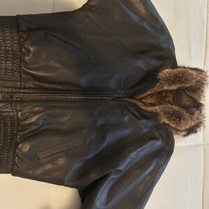 Leather/Fur Bomber Jacket - Reversible